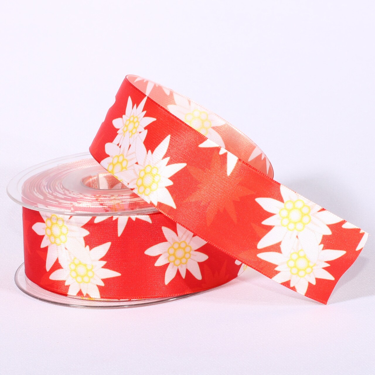 The Ribbon People Floral Wired Craft Ribbon 1.5" x 27 Yards - Red and White